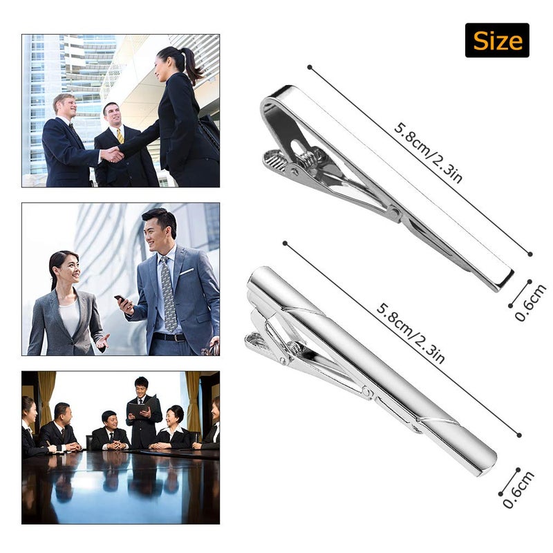 Roctee 7 Pack Tie Clip Set Mens Tie Bar | Formal Business Necktie Bar Pinch Tie Clip in Gold/Silvery/Black/Navy | Best Chioce for Father, Lover, Friends and Husband - Image 2